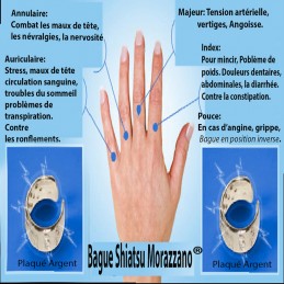 BAGUE SANTE BIEN ÊTRE MORAZZANO PLAQUE ARGENT